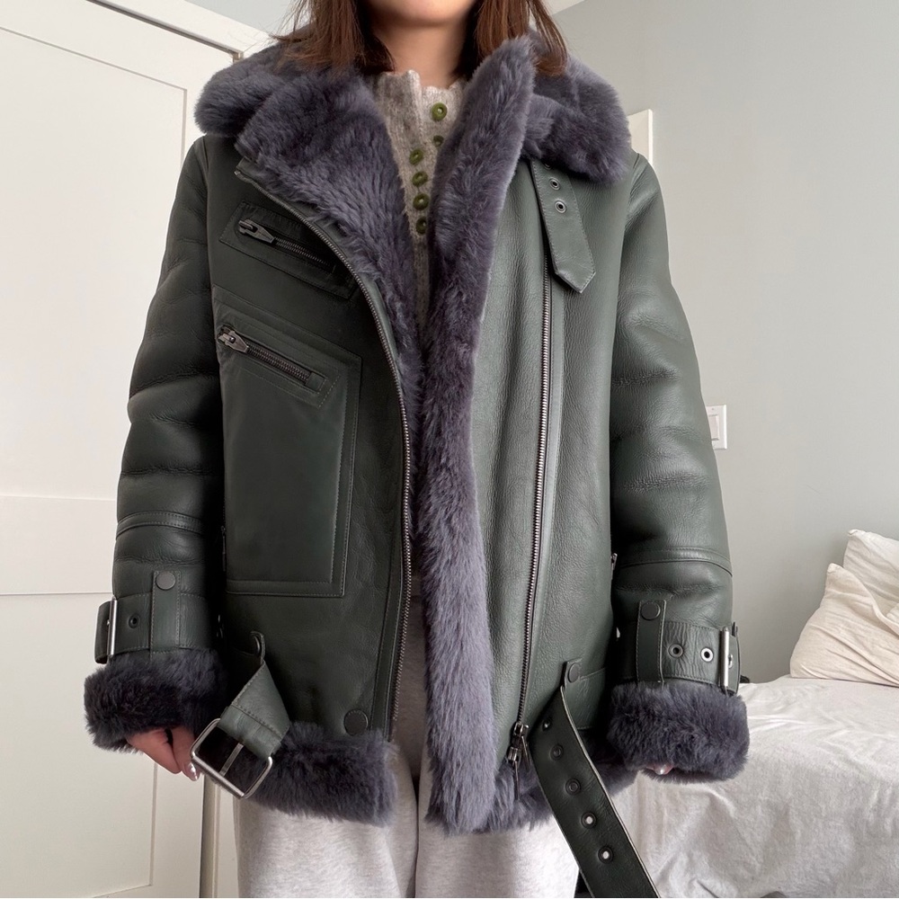 The arrivals moya jacket genuine shearling